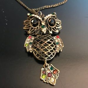 Long owl necklace